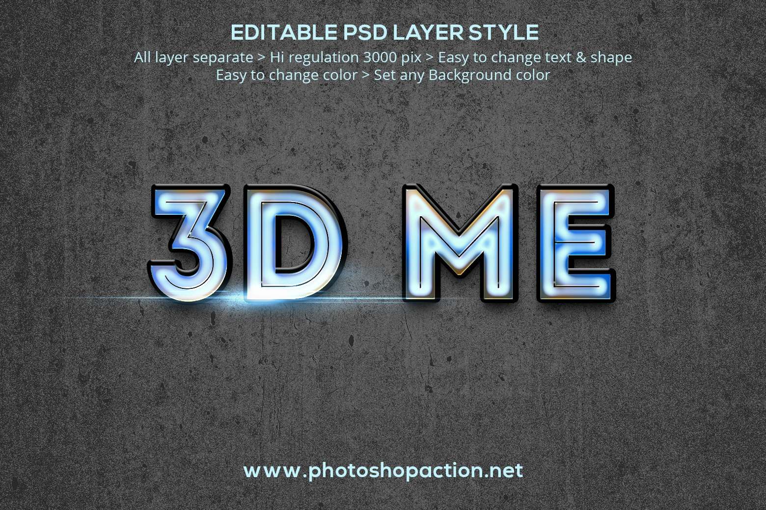 3D Photoshop Text Style for Free Download 2022
