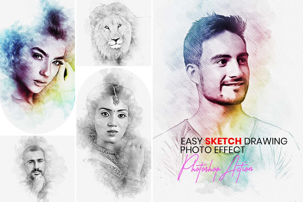 Easy Sketch Drawing Photoshop Action