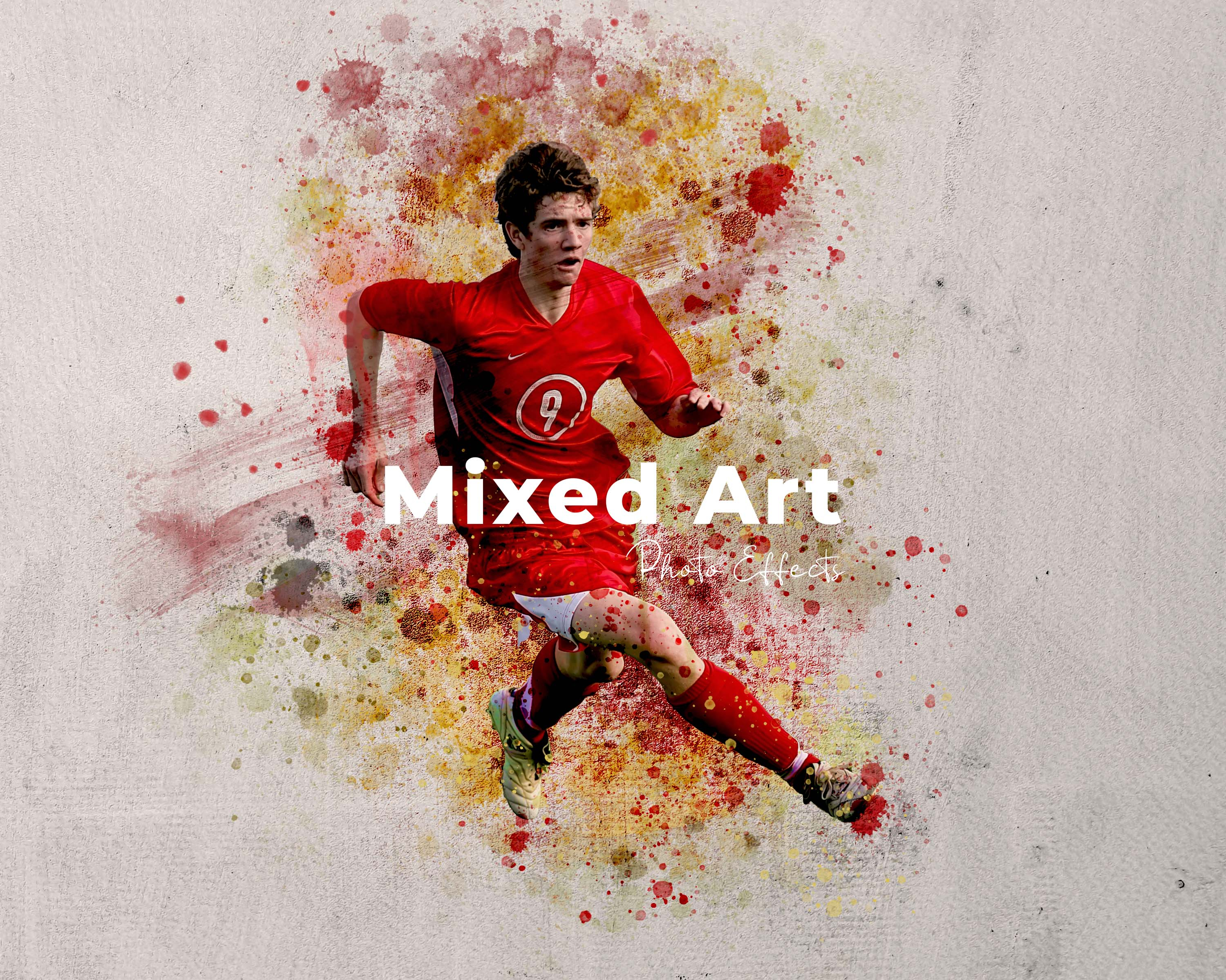 Painted Mixed Art Photo Effect Template Design