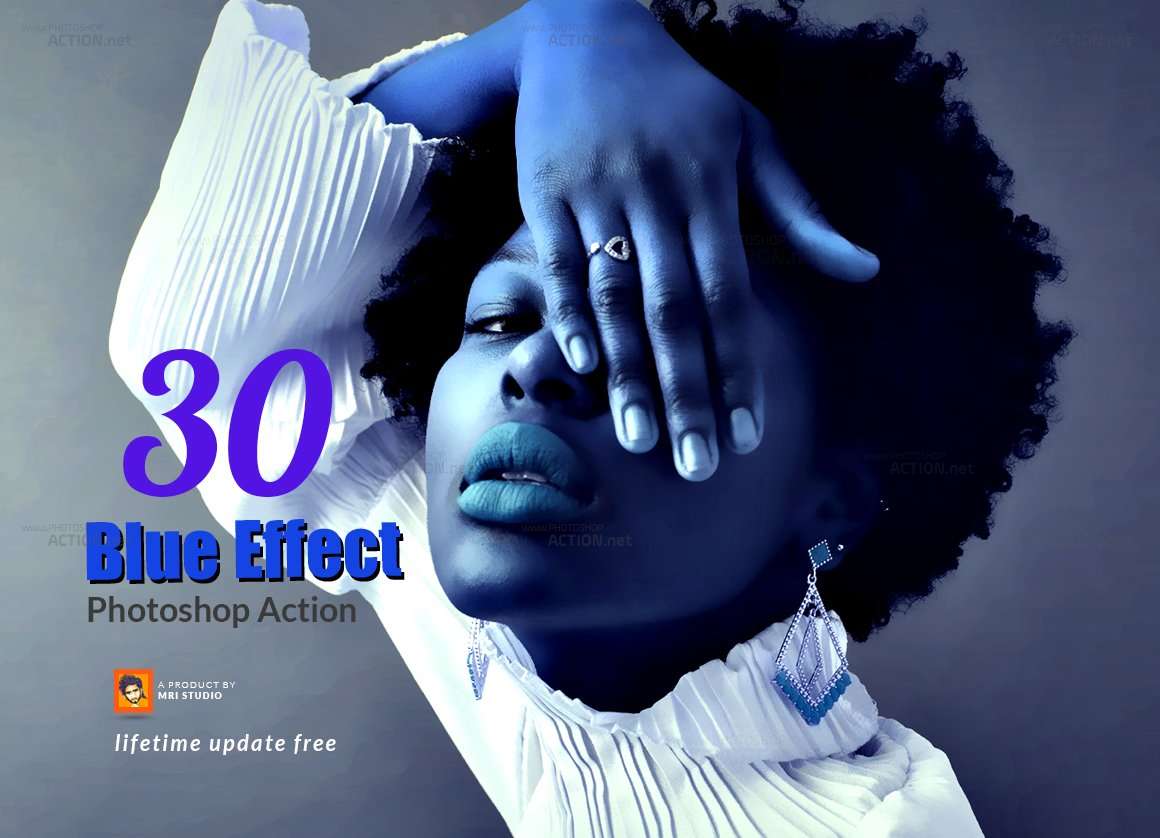 30 Blue Effect Photoshop Action