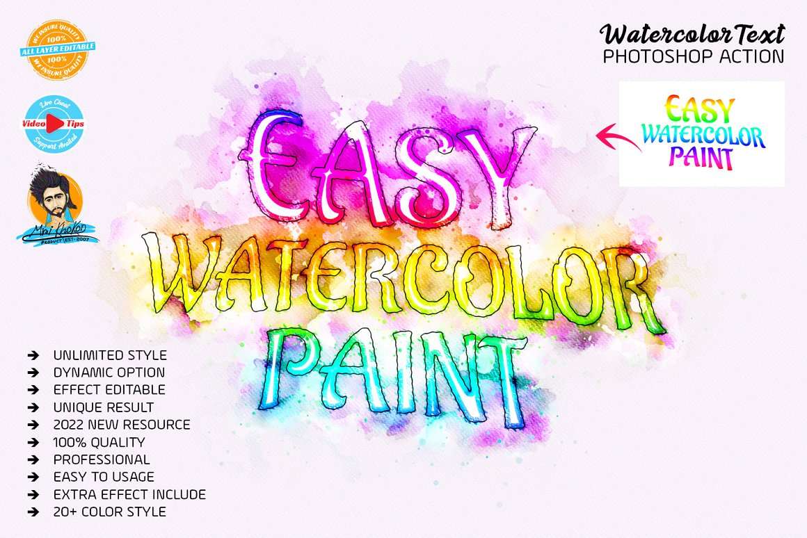 Easily Watercolor Text Effect