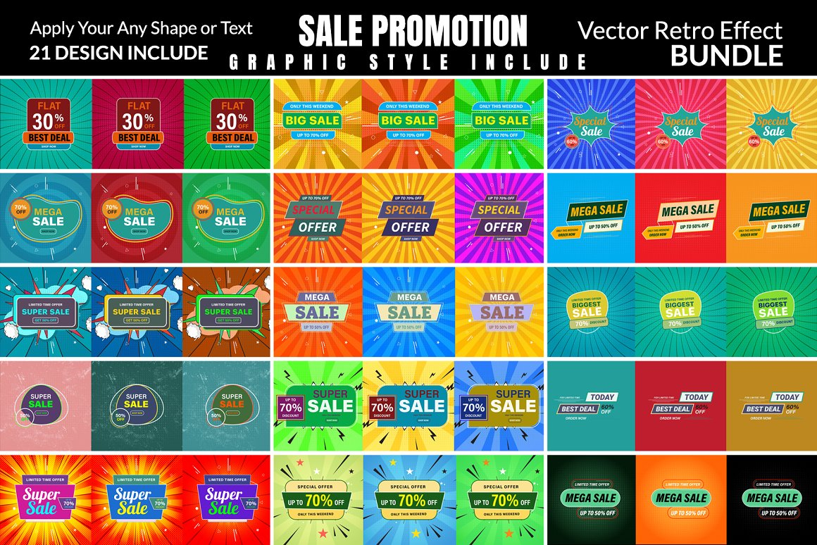 Retro Sale Promotion Vector Design