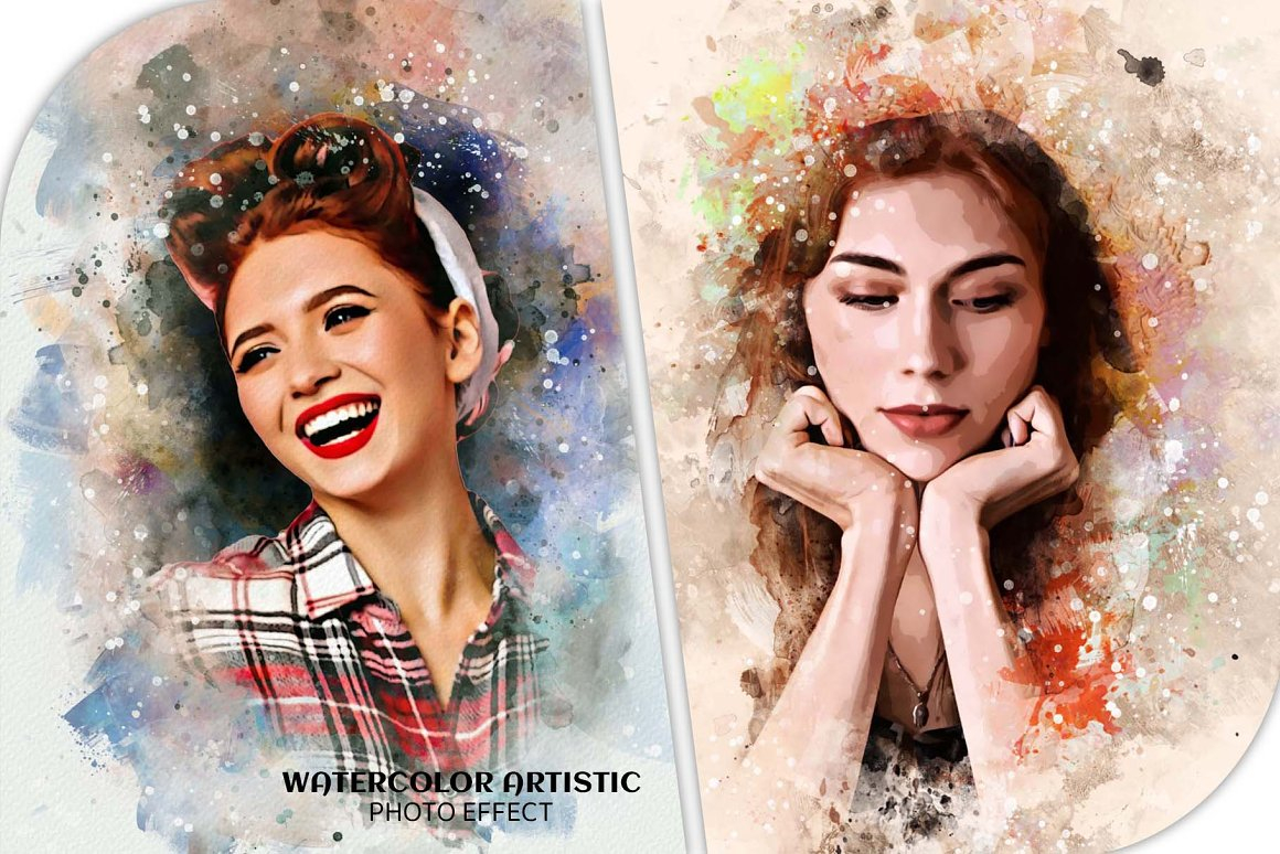 Watercolor Artistic Photo Effect Template