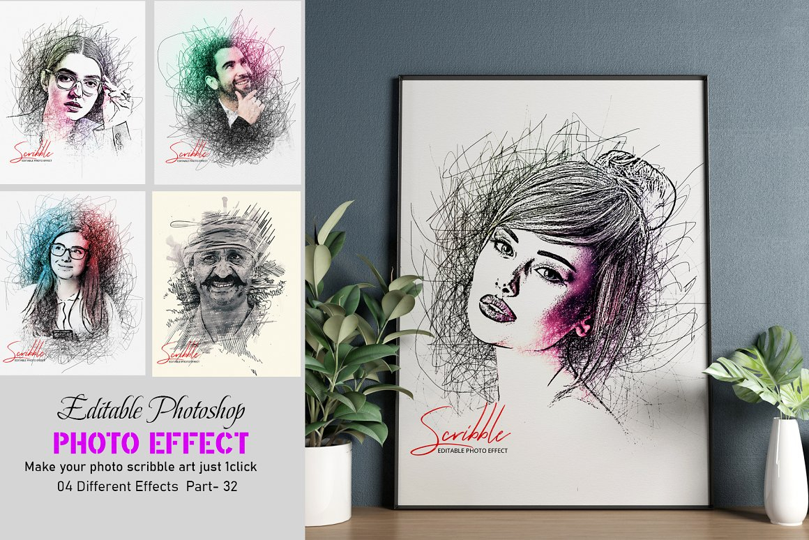 Photo Effect Scribble Art