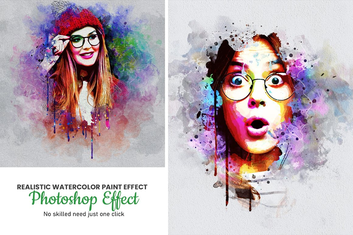 Realistic watercolor paint effect Template