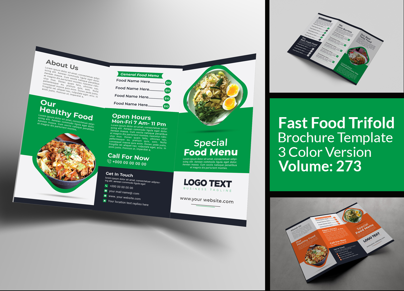 Trifold Brochure Design For Restaurant Template