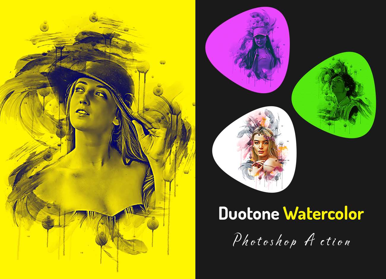 Duotone Watercolor Photoshop Action