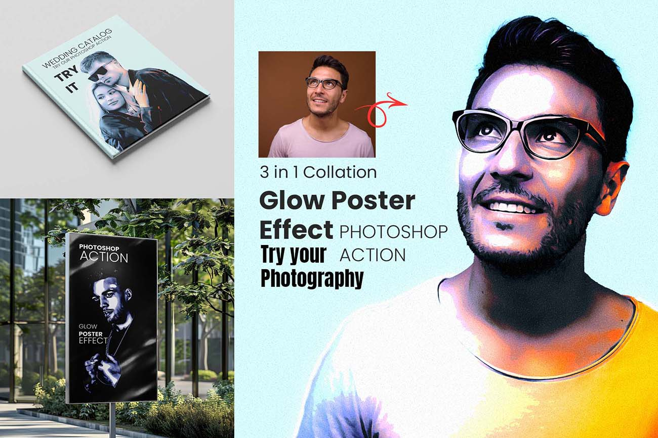 Glow Poster Effect Photoshop Action