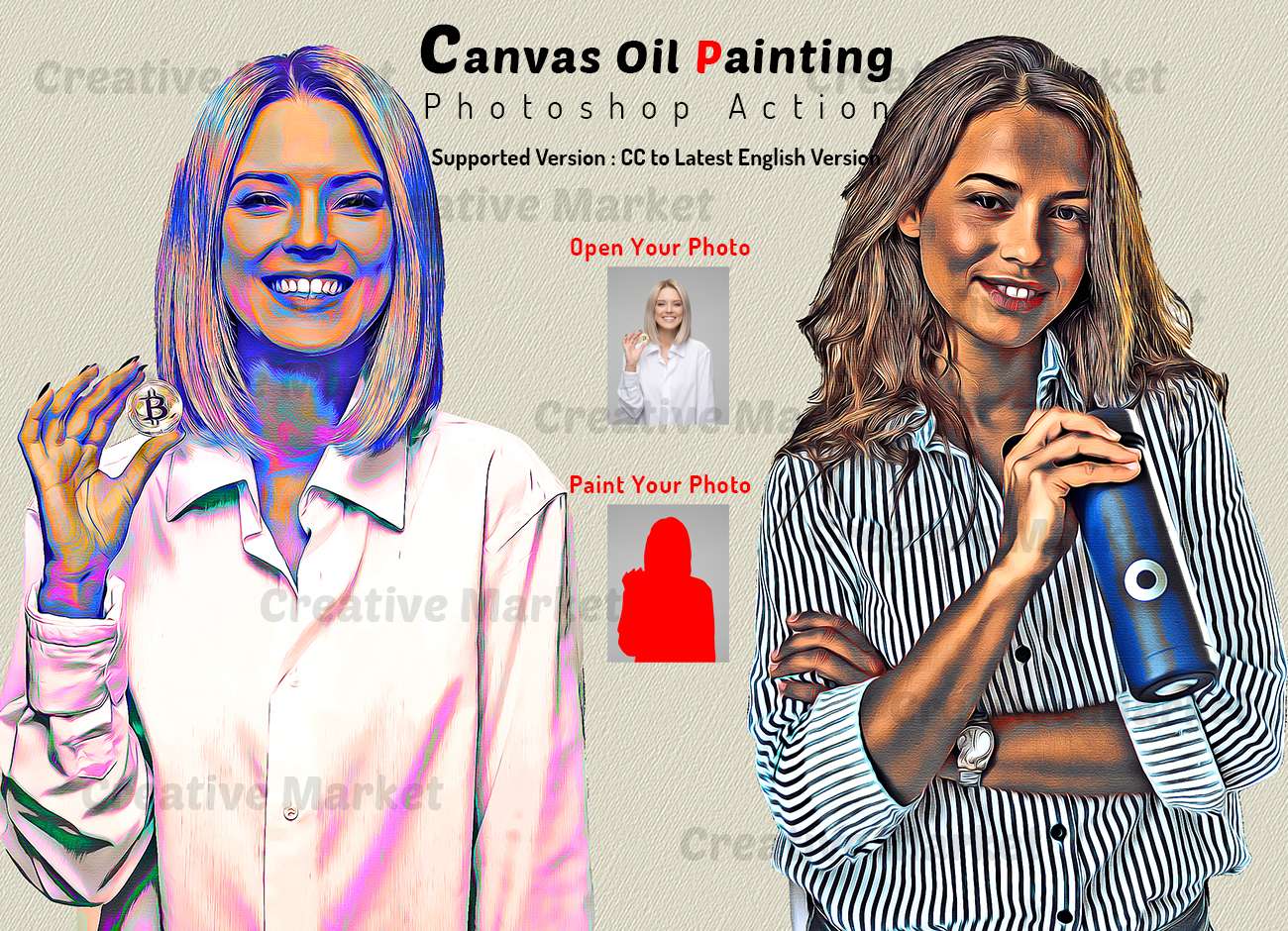 Canvas Oil Painting Photoshop Action