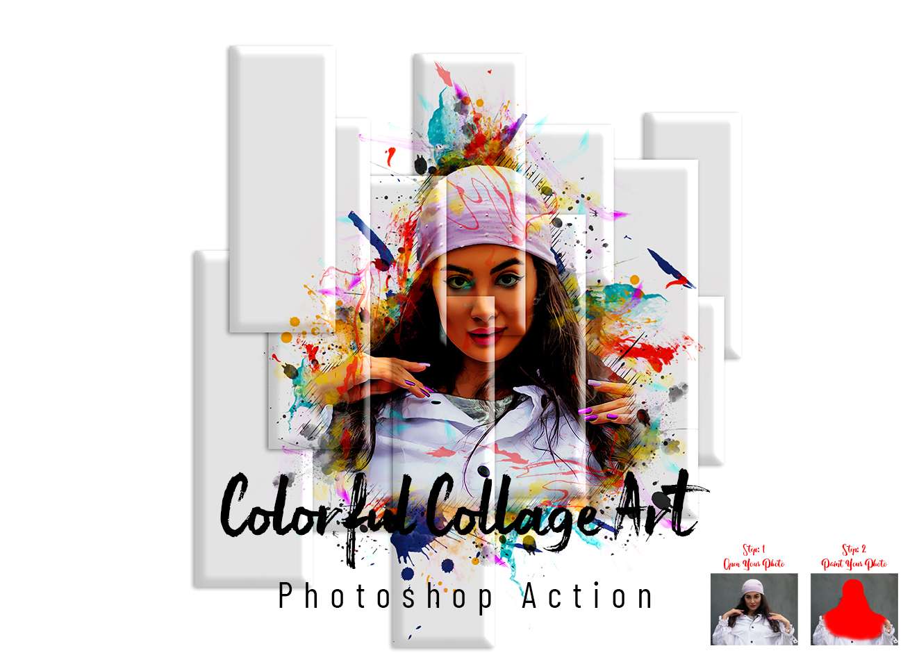 Colorful Collage Art PS Action
